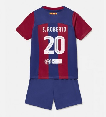 Barcelona Sergi Roberto #20 Hemmaställ Barn 2023-24 Kortärmad (+ Korta byxor)
